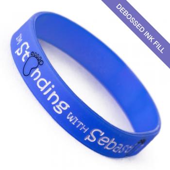 Silicone Wristbands 12mm Debossed Ink Filled